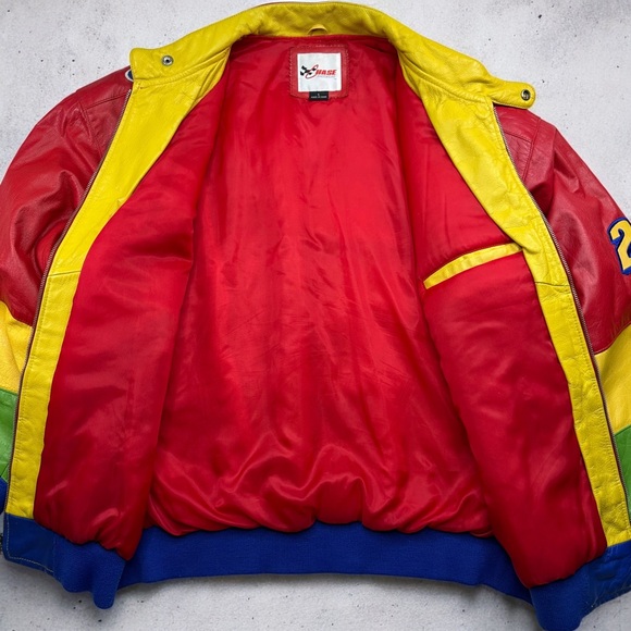 Vintage Chase Jeff Gordon #24 DuPont Rainbow Leather NASCAR Jacket L Winston Cup - Picture 12 of 15
